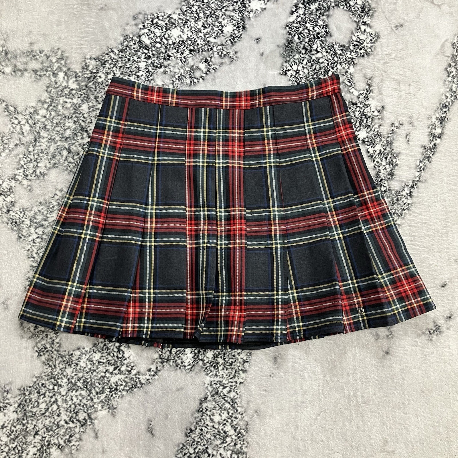 Maje Jicary Plaid Skort Pleated Red Tartan Mini Nwt Womens Large 40 Wool Blend